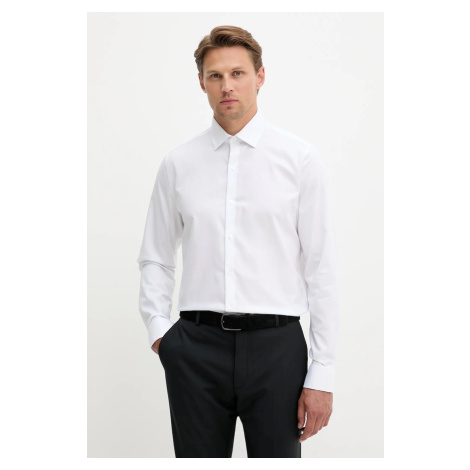 Košile Calvin Klein pánská, bílá barva, slim, s italským límcem, LV019EU006