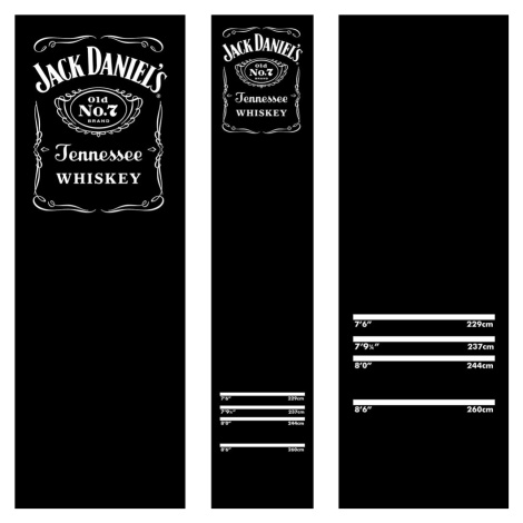 Gumový koberec JACK DANIELS s logem JD 290x60cm, černý, s povrchem ze syntetického vlákna