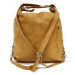 Žlutá dámská kožená kabelka s kombinací batohu Jawell Arwena (PL)