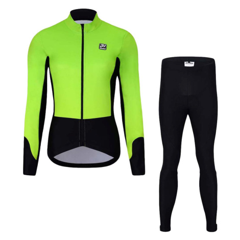 HOLOKOLO Cyklistická zimní bunda a kalhoty - CLASSIC LADY - světle zelená/černá