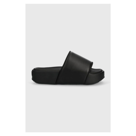 Kožené pantofle adidas Originals Y-3 Slide černá barva, FZ6403-black