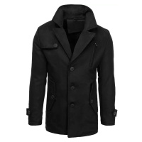 Pánský černý kabát Dstreet CX0440