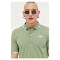 Polo tričko HUGO zelená barva, 50467344