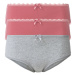 esmara® Dámské kalhotky s BIO bavlnou, 3 kusy (šedá/růžová)