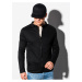 Černá pánská mikina na zip bez kapuce Ombre Clothing B1071