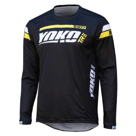 YOKO Motokrosový dres YOKO TRE černá/žlutá