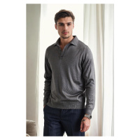 28296 Dewberry Polo Neck Mens Knit Sweater-ANTHRACITE