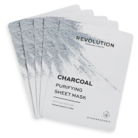 Revolution Skincare Sada pleťových masek s černým uhlím Biodegradable (Purifying Charcoal Sheet 