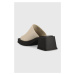 Kožené pantofle Vagabond Shoemakers HENNIE dámské, béžová barva, na podpatku, 5337.001.02