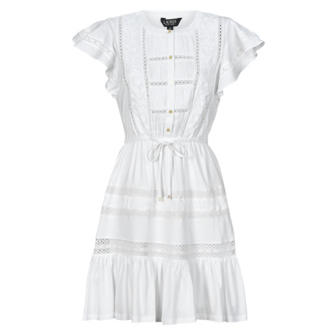 Lauren Ralph Lauren TANVEITTE-SHORT SLEEVE-DAY DRESS Bílá