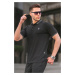 Madmext Black Basic Regular Fit Men's Polo Neck T-Shirt 6100