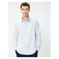 Koton Shirt with an Italian Collar Long Sleeve, Buttoned Non Iron