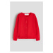 H & M - Propínací svetr z bavlny - červená