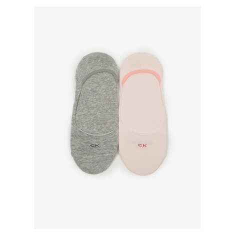 Sada dvou párů dámských ponožek v šedé a růžové barvě Calvin Klein Underwear