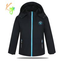 Chlapecká zimní bunda - KUGO BU605, tmavě modrá Barva: Modrá tmavě