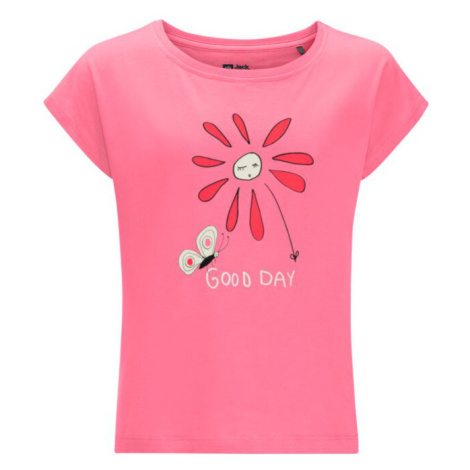 Jack Wolfskin Good Day T G, pink lemonade Dětské bavlněné triko