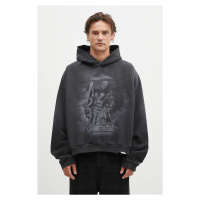 Bavlněná mikina Represent Atlas Hoodie pánská, šedá barva, s kapucí, s potiskem, MLM41145.230