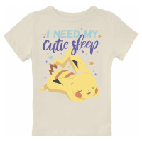 Pokémon Kids - Pikachu - I Need My Cutie Sleep detské tricko béžová
