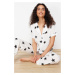 Trendyol White Star Patterned Viscose Woven Pajamas Set