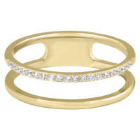 Troli Dvojitý minimalistický prsten z oceli Gold 62 mm