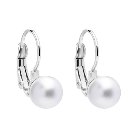 Preciosa Perlové náušnice Silky Pearl s voskovými perlami Preciosa, bílý mat