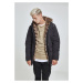 Hooded Faux Fur Parka - black