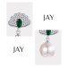 JAY Náušnice s perlou a zirkony Anne JAY-0045-J-084 Zelená