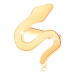 Zlatý piercing do nosu 585, zahnutý - zvlněný had, lesklý plochý povrch