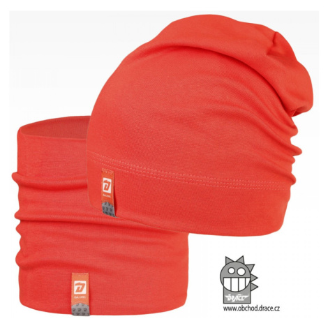 Bavlněná čepice a nákrčník Dráče - Alan 29, korálová Barva: Červená