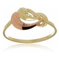 Dámský prsten ze žlutého a červeného zlata PR0394 + DÁREK ZDARMA