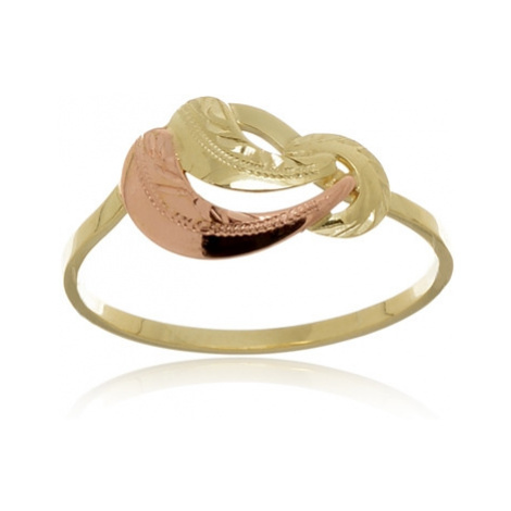 Dámský prsten ze žlutého a červeného zlata PR0394 + DÁREK ZDARMA