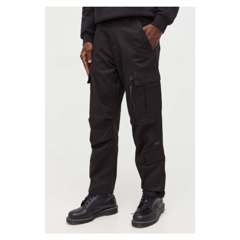 Bavlněné kalhoty G-Star Raw černá barva, jednoduché