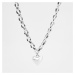 Reserved - Postříbřený náhrdelník typu choker s přívěskem ve tvaru srdce - Stříbrná