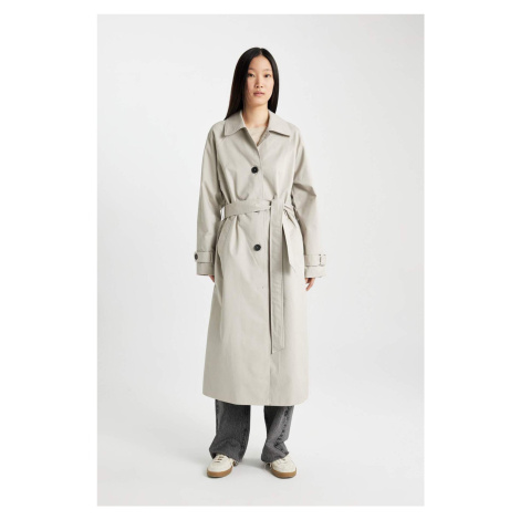 DEFACTO DFC - Regular Fit Belted Long Trench Coat