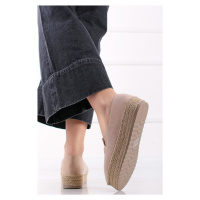 Béžové platformové espadrilly Kora