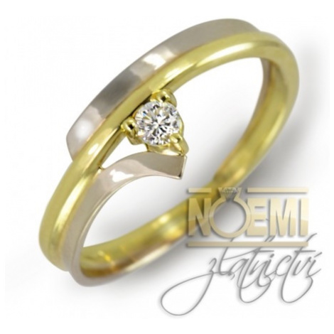 Zlatý prsten s briliantem 0033 + DÁREK ZDARMA