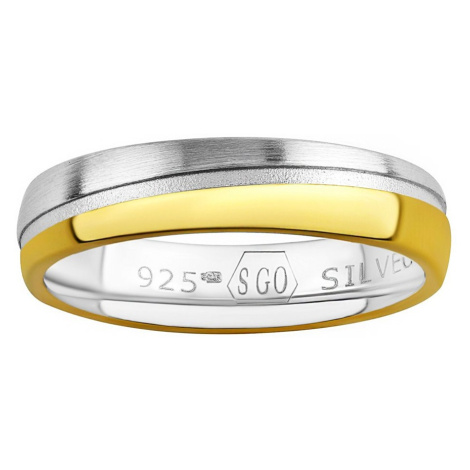 Snubní stříbrný prsten Glowie pozlacený žlutým zlatem Silvego
