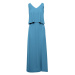 K048 Maxi šaty s volánkem - nebesky modré