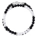Manoki Pánský korálkový náhrdelník Max - 6 mm bílý Howlit a černý Onyx WA652BW Bílá/čirá 45 cm