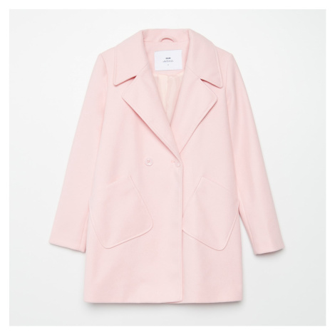 Cropp - Dvouřadý kabát oversized - Růžová