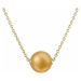 Evolution Group Pozlacený stříbrný náhrdelník s pevnou zlatou říční perlou na řetízku 22047.3 go