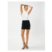 Koton Mini Skirt Quilted Look