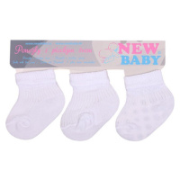 Kojenecké pruhované ponožky New Baby bílé - 3ks