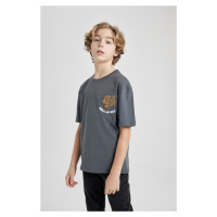 DEFACTO Boys Oversize Fit Crew Neck Printed Short Sleeve T-Shirt