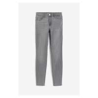 H & M - Skinny Regular Jeans - šedá