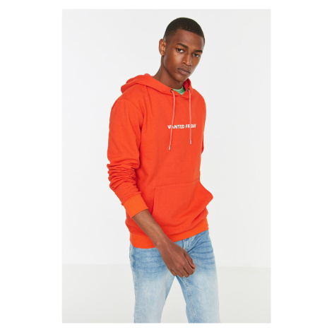 Trendyol Orange Regular Hooded Long Sleeve Sweatshirt