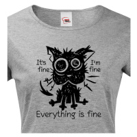 Dámské vtipné tričko s potiskem Kočky ve stresu