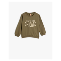 Koton Sweatshirt Long Sleeve Crew Neck City Print Detailed Raised