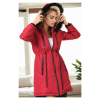 Z6762 DEWBERRY WOMEN'S COAT-BURGUNDY-1