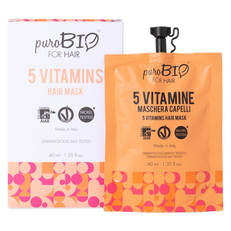 puroBIO cosmetics for Hair 5 Vitamins maska na vlasy 40 ml